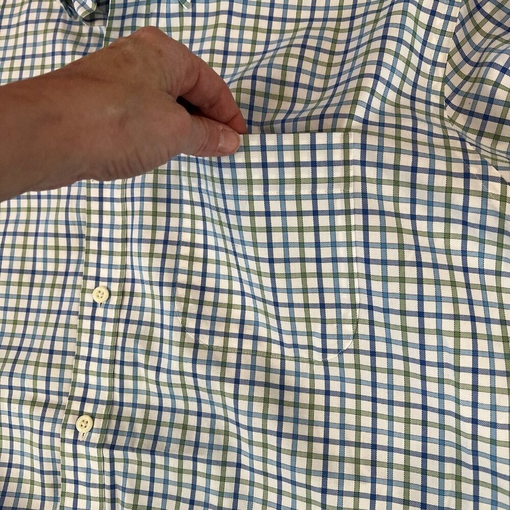 Peter Millar Mens Button Down Shirt Multicolor Plaid Long Sleeve Pocket Cotton L - Picture 11 of 16